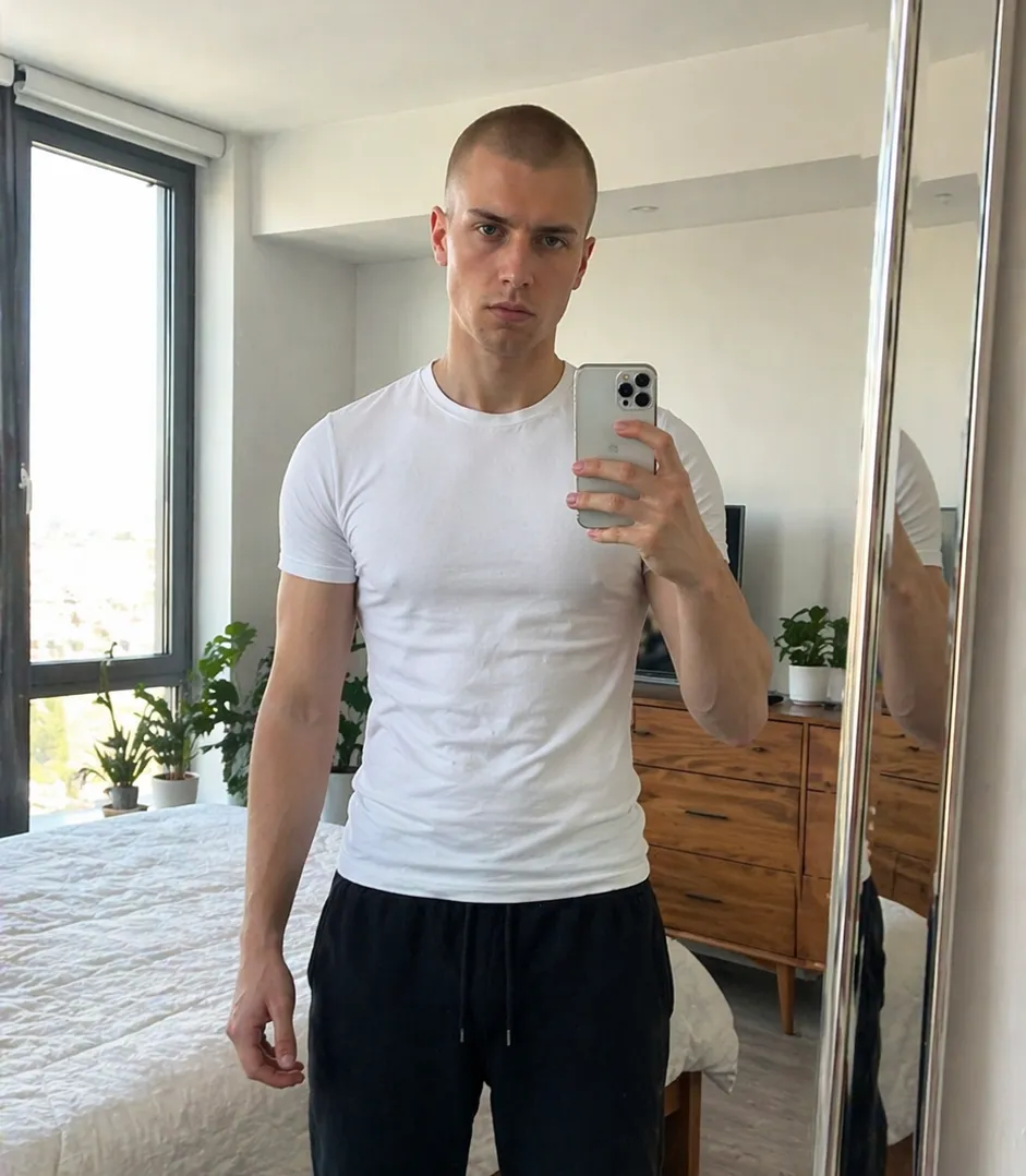 young man at home using smartphone for a live video chat